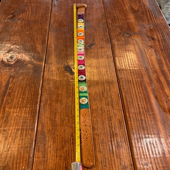 Vintage Guatemalan Woven Leather Concho Belt - Picture 16 of 17